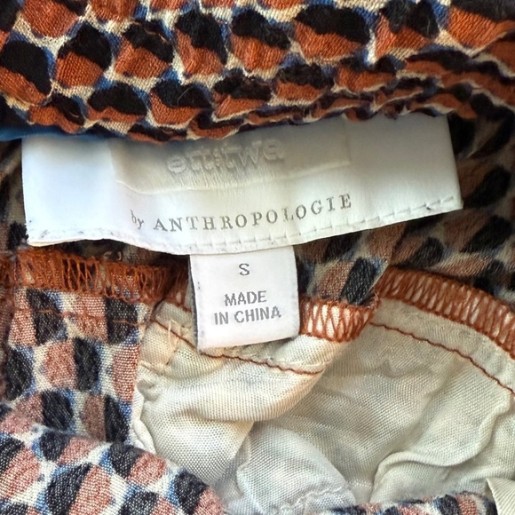 Anthropologie Ett Twa Geometric Ruffled Geometric Print Jogger Pants, Size S - Picture 5 of 11